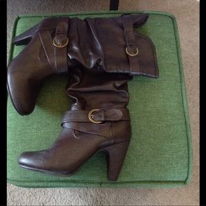 Nine West dark brown mid calf boot